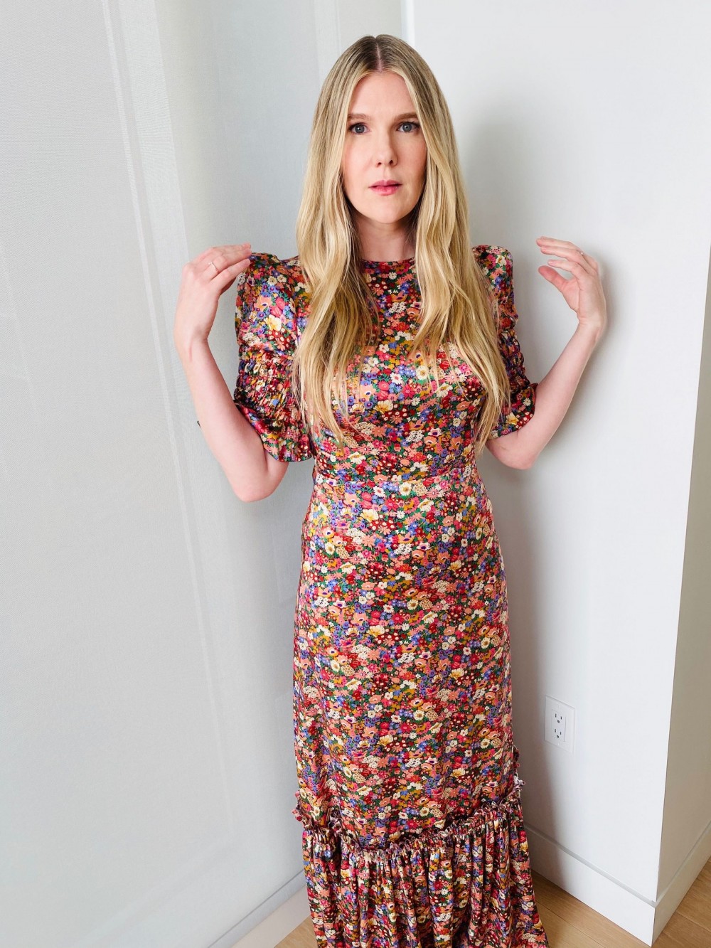 Lily Rabe in a The Vampire's Wife dress and Anita Ko jewelry