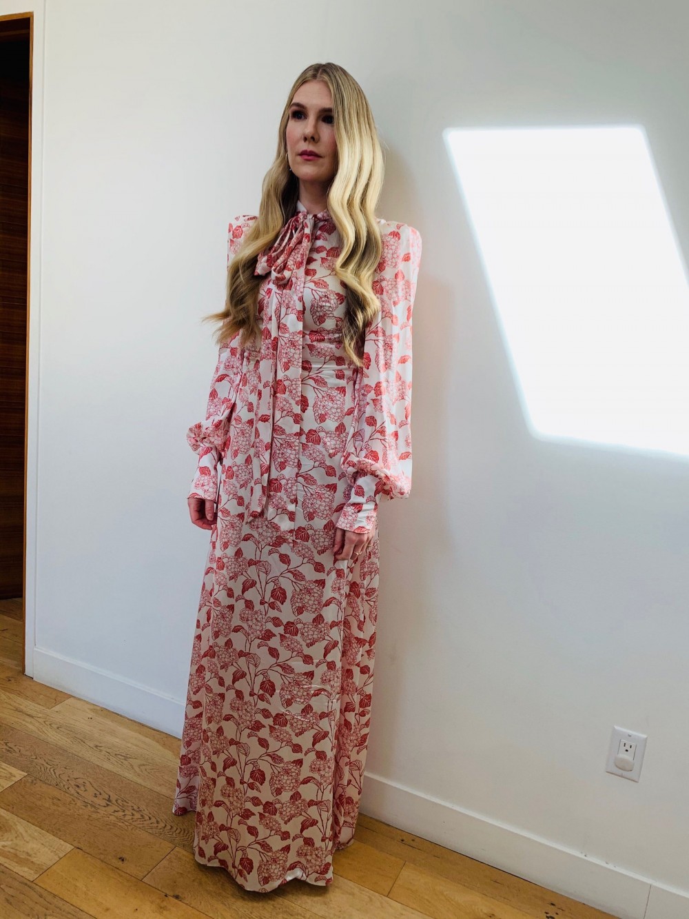 Image may contain Lily Rabe Clothing Apparel Robe Fashion Human Person Gown and Evening Dress