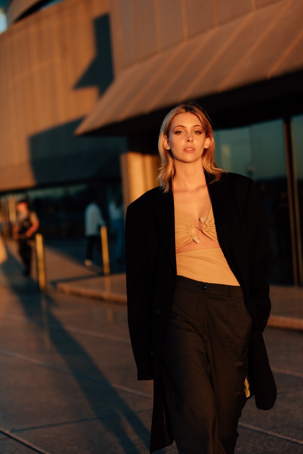 Image may contain Human Person Clothing Apparel Female Suit Coat Overcoat Fashion Valentina Zelyaeva and Woman
