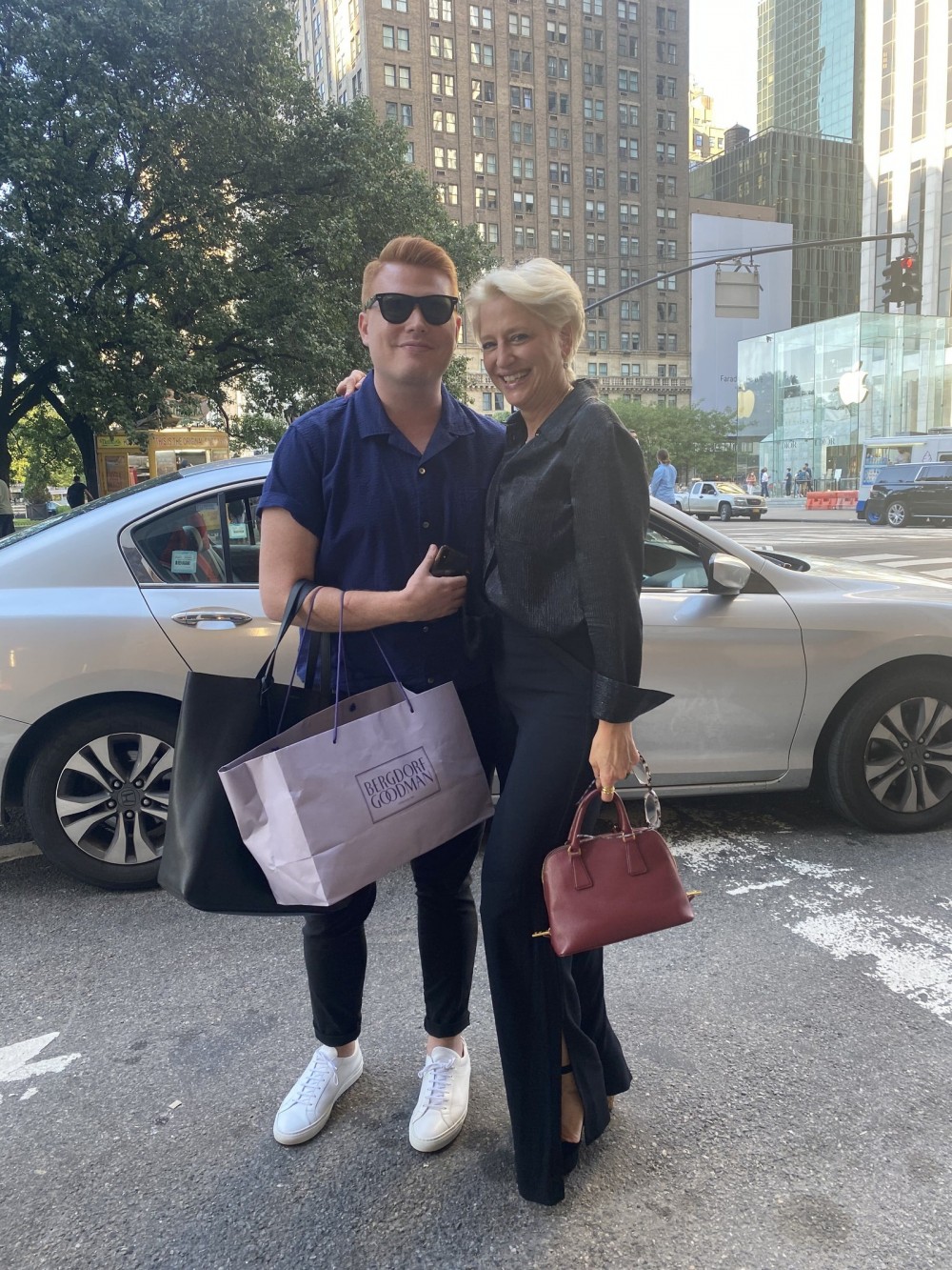 Dorinda is a wellconnected lady about town. Here she poses with her friend publicist Tim Cush as she says farrywell to...